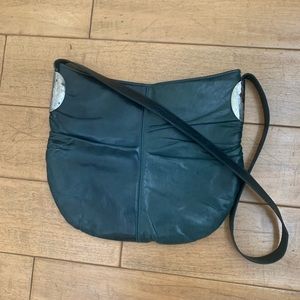 Vintage Ruth Saltz Green Handbag Metal Details